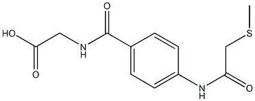2-({4-[2-(methylsulfanyl)acetamido]phenyl}formamido)acetic acid 结构式