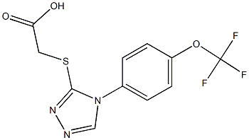 2-({4-[4-(trifluoromethoxy)phenyl]-4H-1,2,4-triazol-3-yl}sulfanyl)acetic acid 结构式