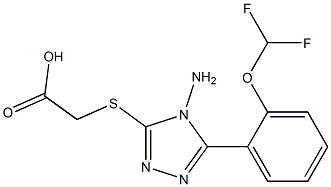 2-({4-amino-5-[2-(difluoromethoxy)phenyl]-4H-1,2,4-triazol-3-yl}sulfanyl)acetic acid 结构式