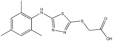 2-({5-[(2,4,6-trimethylphenyl)amino]-1,3,4-thiadiazol-2-yl}sulfanyl)acetic acid 结构式