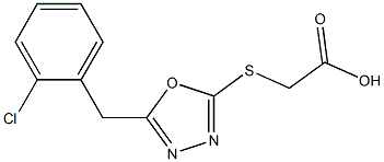 2-({5-[(2-chlorophenyl)methyl]-1,3,4-oxadiazol-2-yl}sulfanyl)acetic acid 结构式