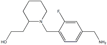 2-(1-{[4-(aminomethyl)-2-fluorophenyl]methyl}piperidin-2-yl)ethan-1-ol 结构式