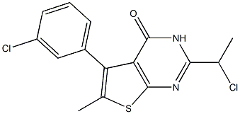 2-(1-chloroethyl)-5-(3-chlorophenyl)-6-methyl-3H,4H-thieno[2,3-d]pyrimidin-4-one 结构式
