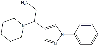 2-(1-phenyl-1H-pyrazol-4-yl)-2-piperidin-1-ylethanamine 结构式