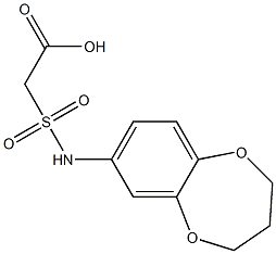 2-(3,4-dihydro-2H-1,5-benzodioxepin-7-ylsulfamoyl)acetic acid 结构式