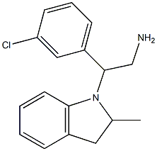 2-(3-chlorophenyl)-2-(2-methyl-2,3-dihydro-1H-indol-1-yl)ethan-1-amine 结构式