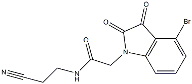 2-(4-bromo-2,3-dioxo-2,3-dihydro-1H-indol-1-yl)-N-(2-cyanoethyl)acetamide 结构式