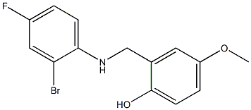 2-{[(2-bromo-4-fluorophenyl)amino]methyl}-4-methoxyphenol 结构式