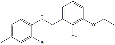 2-{[(2-bromo-4-methylphenyl)amino]methyl}-6-ethoxyphenol 结构式