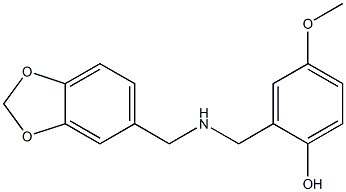 2-{[(2H-1,3-benzodioxol-5-ylmethyl)amino]methyl}-4-methoxyphenol 结构式