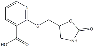 2-{[(2-oxo-1,3-oxazolidin-5-yl)methyl]sulfanyl}pyridine-3-carboxylic acid 结构式