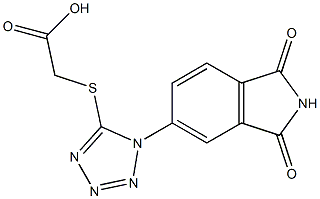 2-{[1-(1,3-dioxo-2,3-dihydro-1H-isoindol-5-yl)-1H-1,2,3,4-tetrazol-5-yl]sulfanyl}acetic acid 结构式