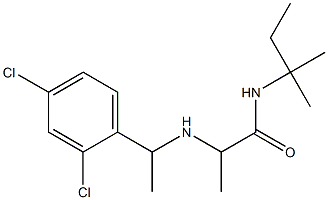 2-{[1-(2,4-dichlorophenyl)ethyl]amino}-N-(2-methylbutan-2-yl)propanamide 结构式