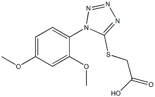 2-{[1-(2,4-dimethoxyphenyl)-1H-1,2,3,4-tetrazol-5-yl]sulfanyl}acetic acid 结构式