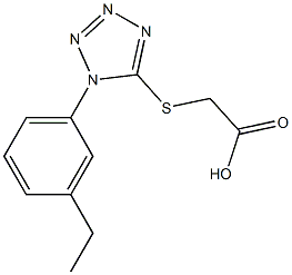 2-{[1-(3-ethylphenyl)-1H-1,2,3,4-tetrazol-5-yl]sulfanyl}acetic acid 结构式