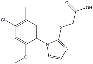 2-{[1-(4-chloro-2-methoxy-5-methylphenyl)-1H-imidazol-2-yl]sulfanyl}acetic acid 结构式