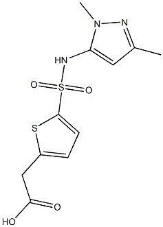 2-{5-[(1,3-dimethyl-1H-pyrazol-5-yl)sulfamoyl]thiophen-2-yl}acetic acid 结构式