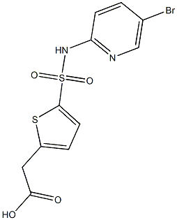 2-{5-[(5-bromopyridin-2-yl)sulfamoyl]thiophen-2-yl}acetic acid 结构式