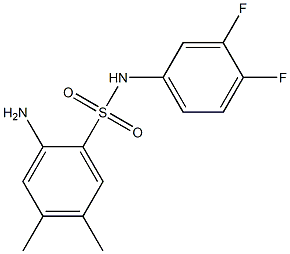 2-amino-N-(3,4-difluorophenyl)-4,5-dimethylbenzene-1-sulfonamide 结构式