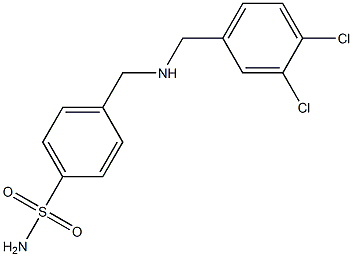 4-({[(3,4-dichlorophenyl)methyl]amino}methyl)benzene-1-sulfonamide 结构式