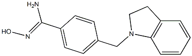 4-(2,3-dihydro-1H-indol-1-ylmethyl)-N'-hydroxybenzenecarboximidamide 结构式