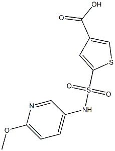 5-[(6-methoxypyridin-3-yl)sulfamoyl]thiophene-3-carboxylic acid 结构式