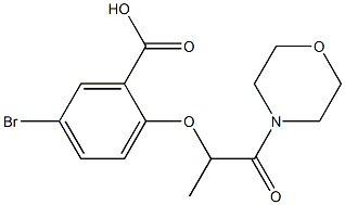 5-bromo-2-{[1-(morpholin-4-yl)-1-oxopropan-2-yl]oxy}benzoic acid 结构式