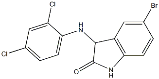 5-bromo-3-[(2,4-dichlorophenyl)amino]-2,3-dihydro-1H-indol-2-one 结构式