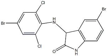 5-bromo-3-[(4-bromo-2,6-dichlorophenyl)amino]-2,3-dihydro-1H-indol-2-one 结构式