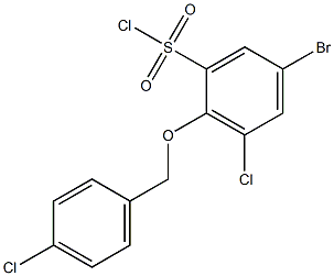 5-bromo-3-chloro-2-[(4-chlorophenyl)methoxy]benzene-1-sulfonyl chloride 结构式