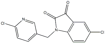 5-chloro-1-[(6-chloropyridin-3-yl)methyl]-2,3-dihydro-1H-indole-2,3-dione 结构式