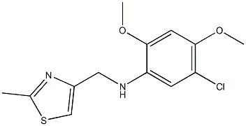 5-chloro-2,4-dimethoxy-N-[(2-methyl-1,3-thiazol-4-yl)methyl]aniline 结构式