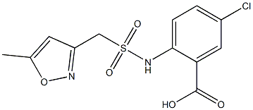 5-chloro-2-[(5-methyl-1,2-oxazol-3-yl)methanesulfonamido]benzoic acid 结构式