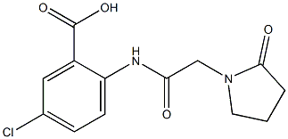 5-chloro-2-[2-(2-oxopyrrolidin-1-yl)acetamido]benzoic acid 结构式