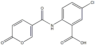 5-chloro-2-{[(2-oxo-2H-pyran-5-yl)carbonyl]amino}benzoic acid 结构式