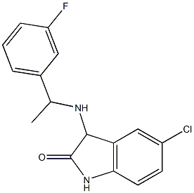 5-chloro-3-{[1-(3-fluorophenyl)ethyl]amino}-2,3-dihydro-1H-indol-2-one 结构式