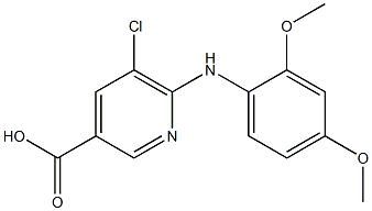 5-chloro-6-[(2,4-dimethoxyphenyl)amino]pyridine-3-carboxylic acid 结构式