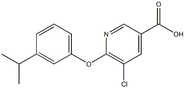 5-chloro-6-[3-(propan-2-yl)phenoxy]pyridine-3-carboxylic acid 结构式