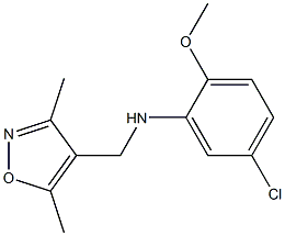 5-chloro-N-[(3,5-dimethyl-1,2-oxazol-4-yl)methyl]-2-methoxyaniline 结构式