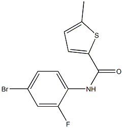 N-(4-bromo-2-fluorophenyl)-5-methylthiophene-2-carboxamide 结构式