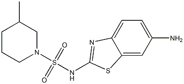 N-(6-amino-1,3-benzothiazol-2-yl)-3-methylpiperidine-1-sulfonamide 结构式