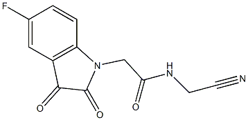 N-(cyanomethyl)-2-(5-fluoro-2,3-dioxo-2,3-dihydro-1H-indol-1-yl)acetamide 结构式