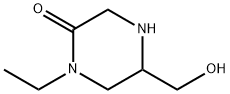 2-Piperazinone,  1-ethyl-5-(hydroxymethyl)- 结构式