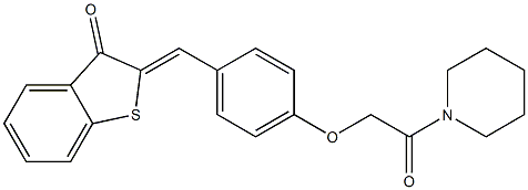 2-{4-[2-oxo-2-(1-piperidinyl)ethoxy]benzylidene}-1-benzothiophen-3(2H)-one 结构式