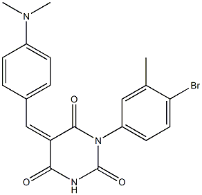 1-(4-bromo-3-methylphenyl)-5-[4-(dimethylamino)benzylidene]-2,4,6(1H,3H,5H)-pyrimidinetrione 结构式