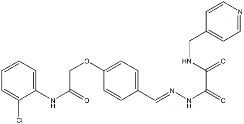 2-(2-{4-[2-(2-chloroanilino)-2-oxoethoxy]benzylidene}hydrazino)-2-oxo-N-(4-pyridinylmethyl)acetamide 结构式