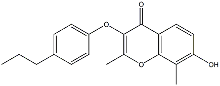 7-hydroxy-2,8-dimethyl-3-[(4-propylphenyl)oxy]-4H-chromen-4-one 结构式