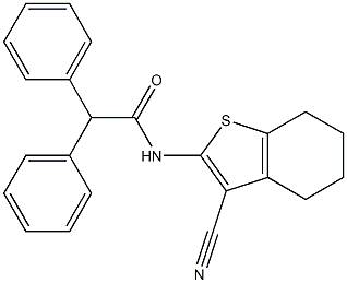 N-(3-cyano-4,5,6,7-tetrahydro-1-benzothien-2-yl)-2,2-diphenylacetamide 结构式