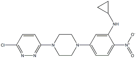 3-chloro-6-(4-{3-(cyclopropylamino)-4-nitrophenyl}piperazin-1-yl)pyridazine 结构式