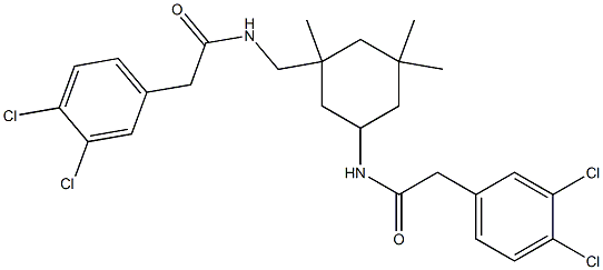 2-(3,4-dichlorophenyl)-N-[3-({[(3,4-dichlorophenyl)acetyl]amino}methyl)-3,5,5-trimethylcyclohexyl]acetamide 结构式